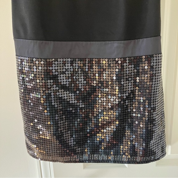 NWT Ann Taylor LOFT Petite Black Retro Sequined Mini Sleeveless Shift Dress (2P) - Picture 5 of 10
